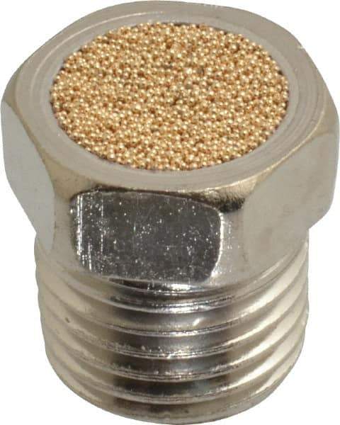 PRO-SOURCE - 1/4 Male NPT, 9/16" Hex, 5/8" OAL, Breather Vent - 150 Max psi, Bronze - Exact Industrial Supply