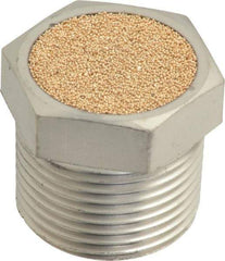 PRO-SOURCE - 3/4 Male NPT, 1-1/16" Hex, 1" OAL, Breather Vent - 150 Max psi, Bronze - Exact Industrial Supply
