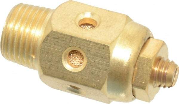 PRO-SOURCE - 1/8 Male NPT, 1/2" Hex, 1-5/16" OAL, Speed Control Muffler - 300 Max psi, 20 CFM, Brass - Exact Industrial Supply