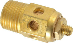 PRO-SOURCE - 3/8 Male NPT, 11/16" Hex, 1-5/8" OAL, Speed Control Muffler - 300 Max psi, 40 CFM, Brass - Exact Industrial Supply