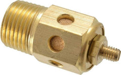 PRO-SOURCE - 1/2 Male NPT, 7/8" Hex, 2" OAL, Speed Control Muffler - 300 Max psi, 60 CFM, Brass - Exact Industrial Supply