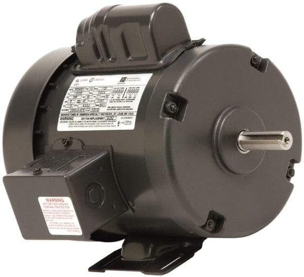 US Motors - 1 Max hp, 1,725 Max RPM, Single Cap Start Electric AC DC Motor - 115/208-230 V Input, Single Phase, 56H Frame, 5/8" Shaft Diam, Rigid Base Mount, ODP Enclosure - Exact Industrial Supply