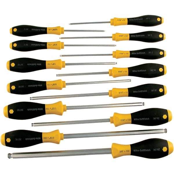 Wiha - 13 Piece Ball Hex Screwdriver Set - Comes in Box - Exact Industrial Supply