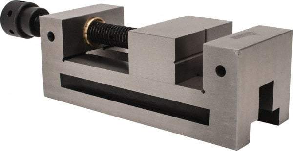 Gibraltar - 3-15/16" Jaw Width, 5" Jaw Opening Capacity, 1.7" Jaw Height, Toolmaker's Vise - Flat Jaw, 0.0002" Parallelism, 0.0003" Squareness, 10" OAL x 3.7" OAH - Exact Industrial Supply