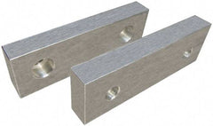 Gibraltar - 6" Wide x 3" High x 2" Thick, Flat/No Step Vise Jaw - Soft, Aluminum, Fixed Jaw, Compatible with 6" Vises - Exact Industrial Supply