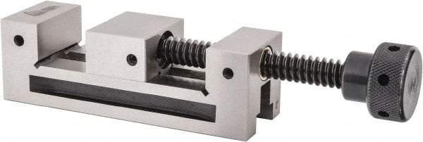 Gibraltar - 1-31/32" Jaw Width, 2-1/2" Jaw Opening Capacity, 1" Jaw Height, Toolmaker's Vise - Flat Jaw, 0.0002" Parallelism, 0.0002" Squareness, 6" OAL x 2.11" OAH - Exact Industrial Supply