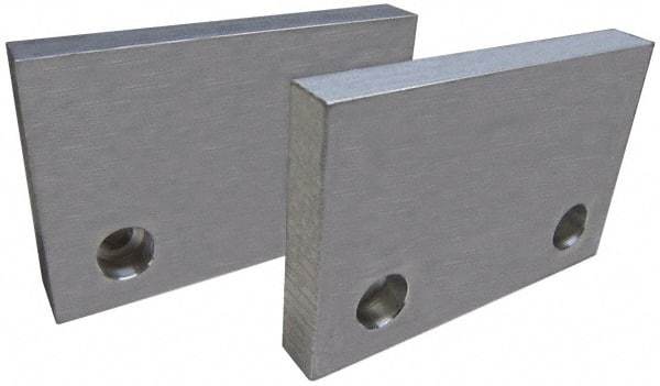 Gibraltar - 6" Wide x 3" High x 3/4" Thick, Flat/No Step Vise Jaw - Soft, Aluminum, Fixed Jaw, Compatible with 6" Vises - Exact Industrial Supply