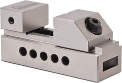 Gibraltar - 1-27/64" Jaw Width, 1-1/2" Jaw Opening Capacity, 0.91" Jaw Height, Toolmaker's Vise - Flat Jaw, 0.003" Parallelism, 0.005" Squareness, 100mm OAL x 1.89" OAH - Exact Industrial Supply
