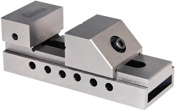 Gibraltar - 2" Jaw Width, 2-3/8" Jaw Opening Capacity, 2-9/16" Jaw Height, Toolmaker's Vise - Flat Jaw, 0.00012" Parallelism, 0.0002" Squareness, 5-1/2" OAL x 1-31/32" OAH - Exact Industrial Supply