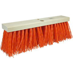 18″ Street Broom, 5-1/4″ Trim Length, Orange Polypropylene Fill - Exact Industrial Supply