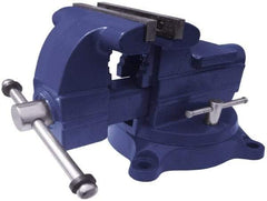Gibraltar - 6-1/2" Jaw Width x 5-1/2" Jaw Opening Capacity, 3-11/16" Throat Depth, Bench & Pipe Combination Vise - 1/8 to 2-1/2" Pipe Capacity, Swivel Base, Bolt Down Attachment, Ductile Iron - Exact Industrial Supply