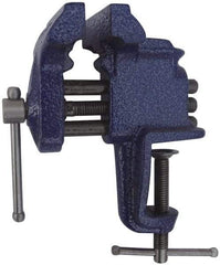 Gibraltar - 3" Jaw Width, 2-1/2" Opening Capacity, 2-5/8" Throat Depth, Cast Iron Stationary Bench Vise - Clamp-On Base Attachment - Exact Industrial Supply