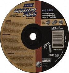 Norton - 9" Wheel Diam, 1/4" Wheel Thickness, 7/8" Arbor Hole, Depressed Center Wheel - Ceramic, Resinoid Bond, 6,600 Max RPM - Exact Industrial Supply