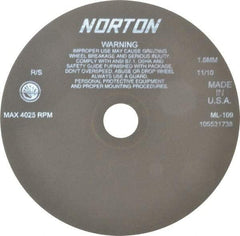 Norton - 9" Aluminum Oxide Cutoff Wheel - 0.063" Thick, 1-1/4" Arbor, 4,025 Max RPM, Use with Stationary Tools - Exact Industrial Supply