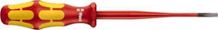 Wera - 181mm OAL Insulated Slotted Screwdriver - 100mm Blade Length, Round Shank, Ergonomic Handle - Exact Industrial Supply