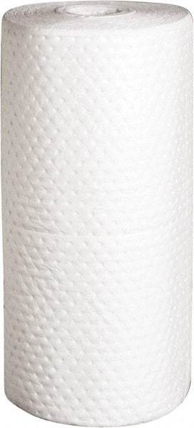 PRO-SAFE - 36 Gal Capacity per Package, Oil Only Roll - 150' Long x 15" Wide, White, Polypropylene - Exact Industrial Supply