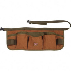 Bucket Boss - 30 to 52" Waist Apron - 13 Pocket, Brown/Green, Canvas - Exact Industrial Supply
