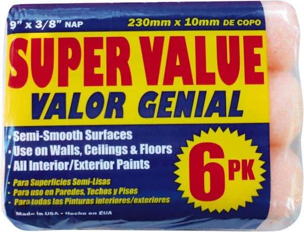 Premier Paint Roller - 3/8" Nap, 9" Wide Paint General Purpose Roller Cover - Medium Texture, Polyester - Exact Industrial Supply