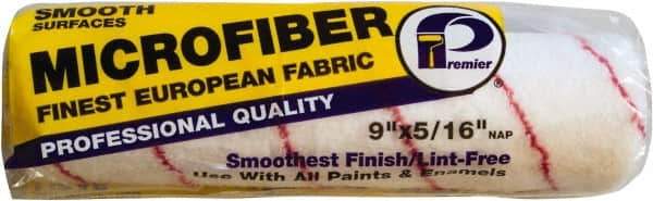 Premier Paint Roller - 5/16" Nap, 9" Wide Paint General Purpose Roller Cover - Smooth Texture, Microfiber - Exact Industrial Supply