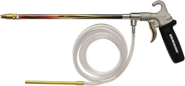 Guardair - 120 Max psi Brass Syphon Spray Gun - 1/4 NPT Inlet, 12" Tube Length, Aluminum Body/Brass Nozzle - Exact Industrial Supply