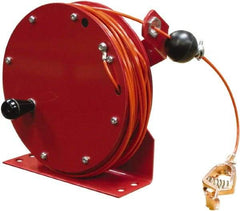 Reelcraft - 1/8 Inch x 100 Ft. Steel Stranded Cable Grounding Reel - Hand Crank Reel - Exact Industrial Supply