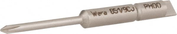 Wera - 4mm Drive #00 Point Precision Phillips Bit - Exact Industrial Supply