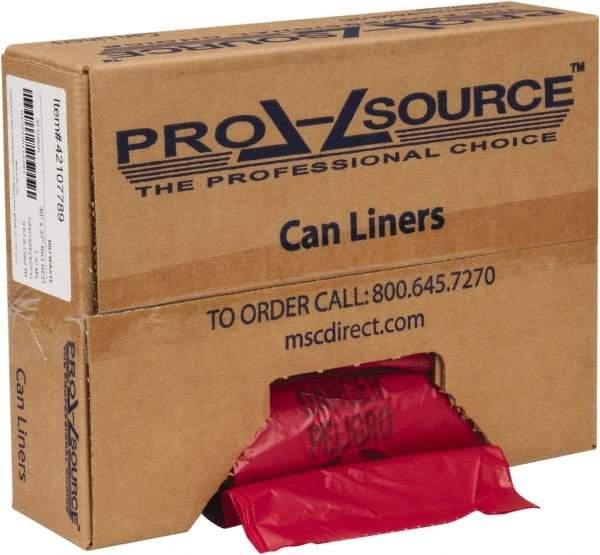 PRO-SOURCE - 30 Gal Capacity, Red, Hazardous Waste Bag - 1.3 mil Thick x 30" Wide x 37" High, Roll - Exact Industrial Supply