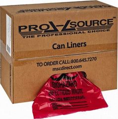 PRO-SOURCE - 10 Gal Capacity, Red, Hazardous Waste Bag - 1.3 mil Thick x 24" Wide x 24" High, Roll - Exact Industrial Supply