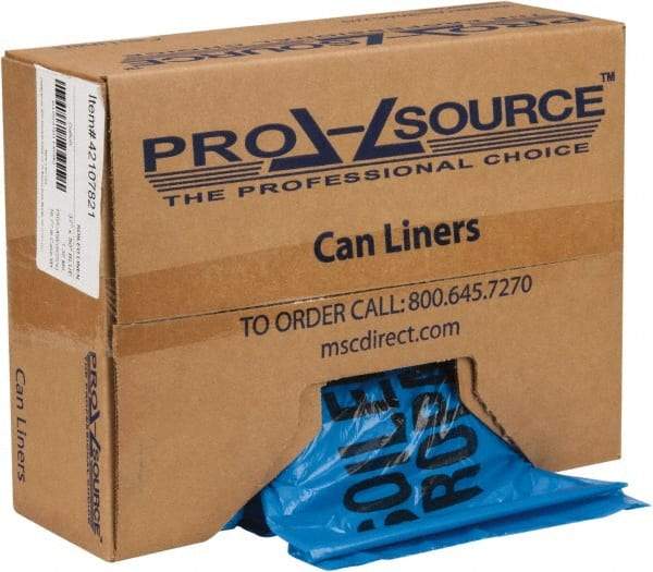 PRO-SOURCE - 45 Gal Capacity, Blue, Hazardous Waste Bag - 1.3 mil Thick x 37" Wide x 50" High, Roll - Exact Industrial Supply