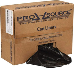 PRO-SOURCE - 1.65 mil Thick, Heavy-Duty Trash Bags - Linear Low-Density Polyethylene (LLDPE), Flat Pack Dispenser, 40" Wide x 46" High, Black - Exact Industrial Supply