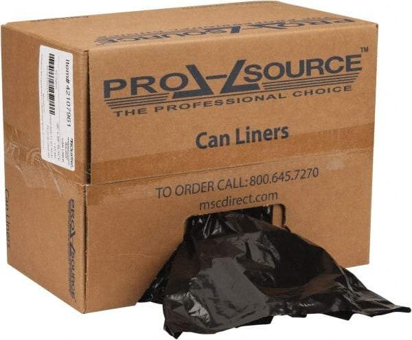 PRO-SOURCE - 1.65 mil Thick, Heavy-Duty Trash Bags - Linear Low-Density Polyethylene (LLDPE), Flat Pack Dispenser, 38" Wide x 58" High, Black - Exact Industrial Supply