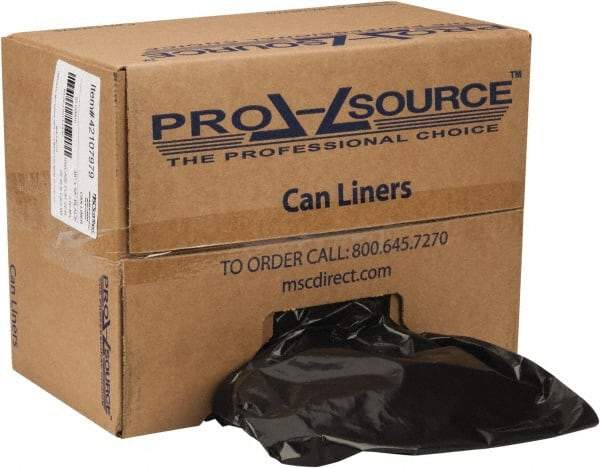 PRO-SOURCE - 2 mil Thick, Heavy-Duty Trash Bags - Linear Low-Density Polyethylene (LLDPE), Flat Pack Dispenser, 38" Wide x 58" High, Black - Exact Industrial Supply