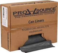 PRO-SOURCE - 1.3 mil Thick, Heavy-Duty Trash Bags - Hexene Resins, Roll Dispenser, 38" Wide x 58" High, Gray - Exact Industrial Supply