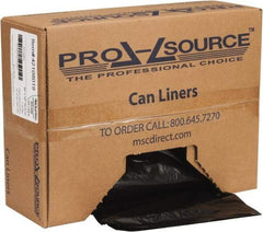 PRO-SOURCE - 1.1 mil Thick, Heavy-Duty Trash Bags - Hexene Resins, Roll Dispenser, 38" Wide x 58" High, Black - Exact Industrial Supply