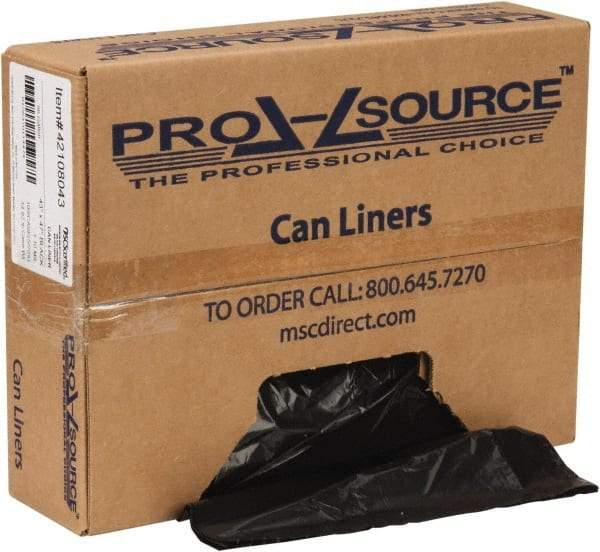 PRO-SOURCE - 1.1 mil Thick, Heavy-Duty Trash Bags - Hexene Resins, Roll Dispenser, 43" Wide x 47" High, Black - Exact Industrial Supply