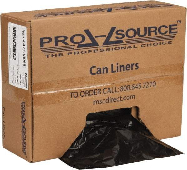 PRO-SOURCE - 1.1 mil Thick, Heavy-Duty Trash Bags - Hexene Resins, Roll Dispenser, 40" Wide x 46" High, Black - Exact Industrial Supply