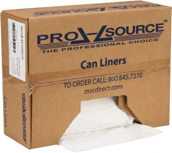 PRO-SOURCE - 1.1 mil Thick, Heavy-Duty Trash Bags - Hexene Resins, Roll Dispenser, 40" Wide x 46" High, White - Exact Industrial Supply