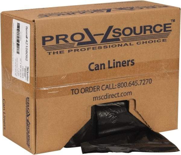 PRO-SOURCE - 1.1 mil Thick, Heavy-Duty Trash Bags - Hexene Resins, Roll Dispenser, 33" Wide x 39" High, Black - Exact Industrial Supply