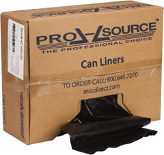 PRO-SOURCE - 3 mil Thick, Contractor Trash Bags - Linear Low-Density Polyethylene (LLDPE), Flat Pack Dispenser, 32" Wide x 50" High, Black - Exact Industrial Supply