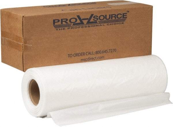 PRO-SOURCE - 1.8 mil Thick, Heavy-Duty Trash Bags - Hexene Resins, Roll Dispenser, 38" Wide x 63" High, Clear - Exact Industrial Supply