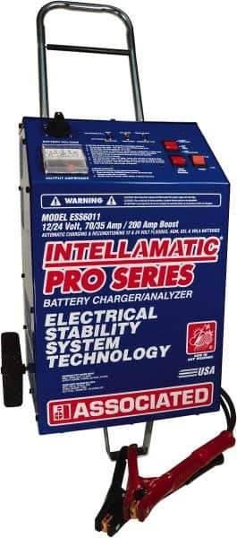 Associated Equipment - 12/24 Volt Automatic Charger/Maintainer - 70 Amps/35 Amps, 200 Starter Amps - Exact Industrial Supply