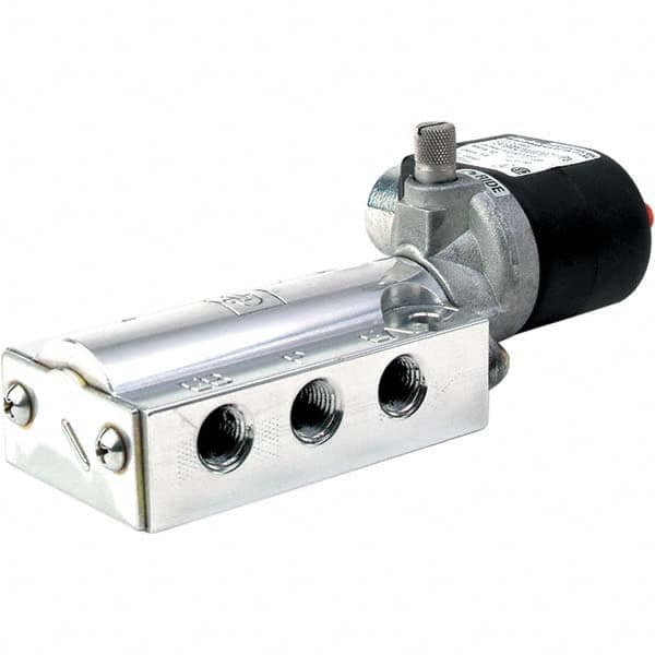 Parker - 120/60 - 110/50 VAC 1/4" NPT Port Aluminum 5-Way, 2 Position Solenoid Valve - Exact Industrial Supply