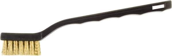 Hyde Tools - 3 Piece Brass Hand Wire Brush Set - 2" Brush Length, 7" OAL, 1/2" Shank Diam - Exact Industrial Supply