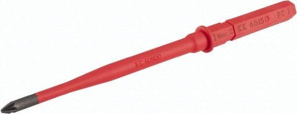 Wera - 9mm Drive, #1 Pozidriv Screwdriver Bit - 6-1/4" OAL - Exact Industrial Supply