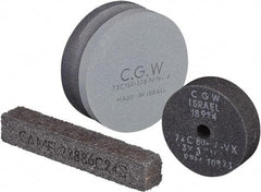 Camel Grinding Wheels - 80 Grit Silicon Carbide Type 1 Dressing Wheel - 3" Diam x 1/2" Hole x 1" Thick, Fine Grade, Hardness L, Vitrified Bond, No Recess - Exact Industrial Supply