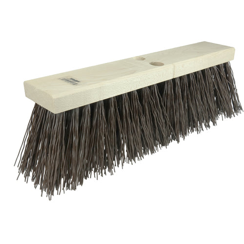 18″ Street Broom, 5-1/4″ Trim Length, Brown Polypropylene Fill - Exact Industrial Supply