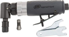 Ingersoll-Rand - 1/4" Collet, Angle Handle, Straight Air Die Grinder - 20,000 RPM, Rear Exhaust, 23 CFM, 0.33 hp, 1/4" Inlet - Exact Industrial Supply