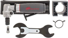 Ingersoll-Rand - 1/4" Collet, Angle Handle, Straight Air Die Grinder - 20,000 RPM, Rear Exhaust, 25 CFM, 0.4 hp, 1/4" Inlet - Exact Industrial Supply