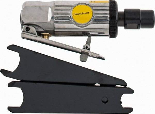 Value Collection - 1/4" Collet, Straight Handle, Air Straight Die Grinder - 25,000 RPM, Front Exhaust, 4 CFM, 0.3 hp, 90 psi, 1/4 NPT Inlet - Exact Industrial Supply