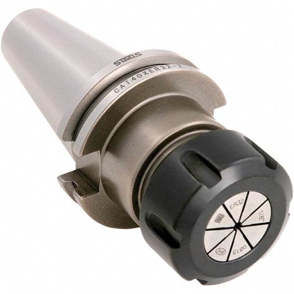 Techniks - 1/16 to 0.406" Capacity, 4" Projection, CAT50 Taper Shank, ER16 Collet Chuck - 8" OAL - Exact Industrial Supply